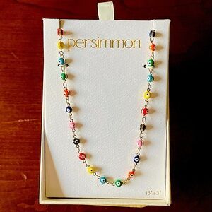 “PERSIMMON” Colorful Evil Eye Necklace